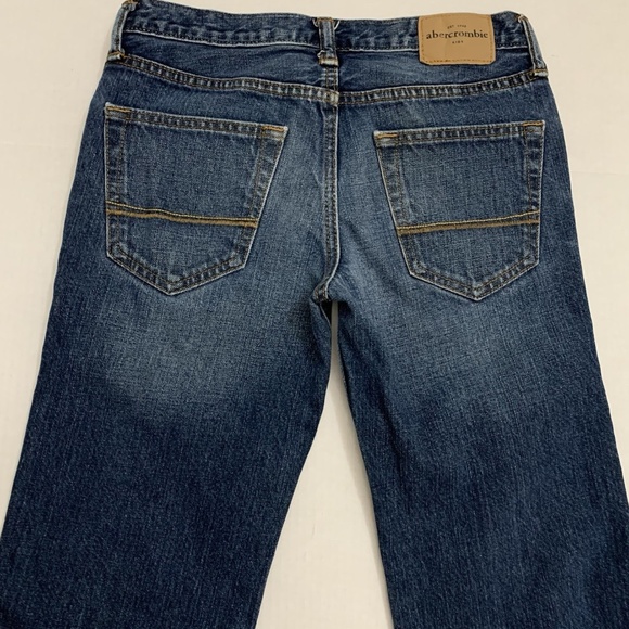 Abercrombie Jeans kids 16 28x29 Blue Dark Wash button Fly straight - Picture 9 of 12